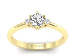 Złoty Pierścionek z brylantami żółte złoto 585 - p16258z