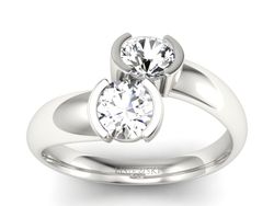 Złoty pierścionek z brylantami białe złoto - p16266b