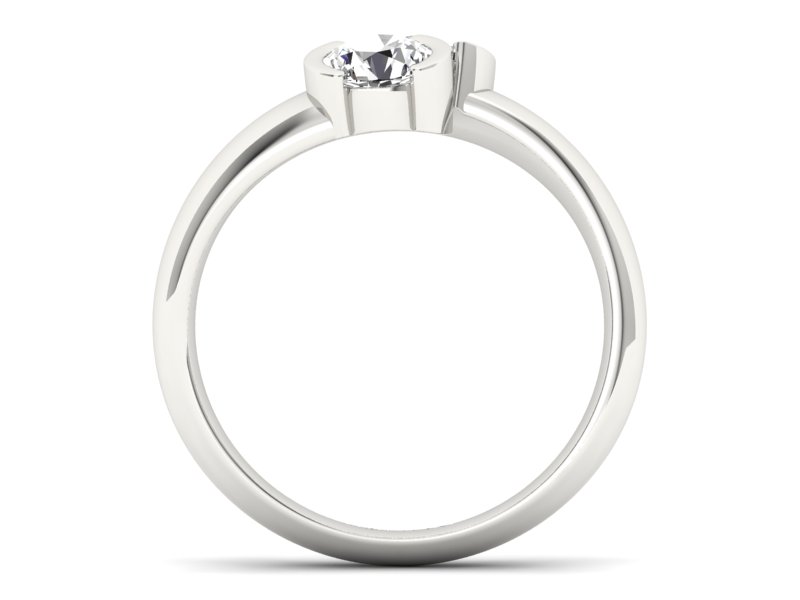 Złoty pierścionek z brylantami białe złoto - p16266b - 2