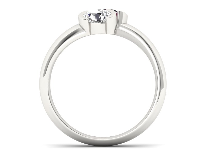 Złoty pierścionek z brylantem i rubinem - p16266br - 2