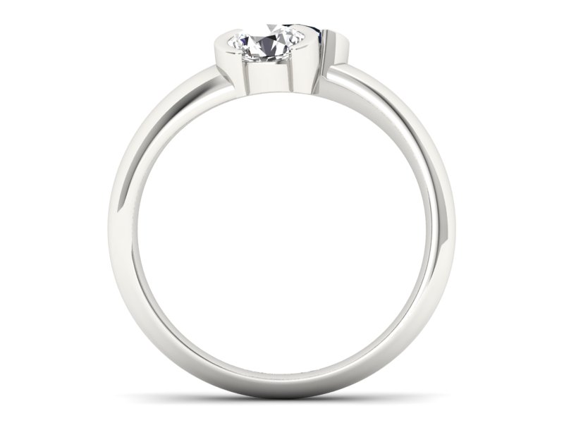 Złoty pierścionek z brylantem i szafirem - p16266bsz - 2