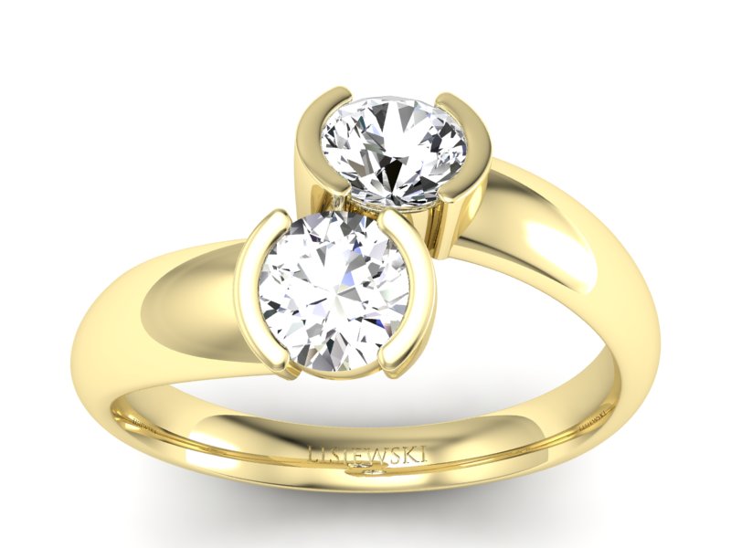 Złoty pierścionek z brylantami żółte złoto - p16266z - 1