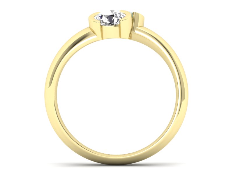 Złoty pierścionek topaz z brylantami żółte złoto - p16266za - 2