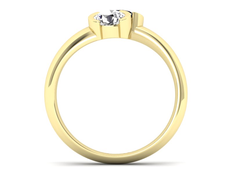 Złoty pierścionek brylant z szafirem żółte złoto - p16266zsz - 2