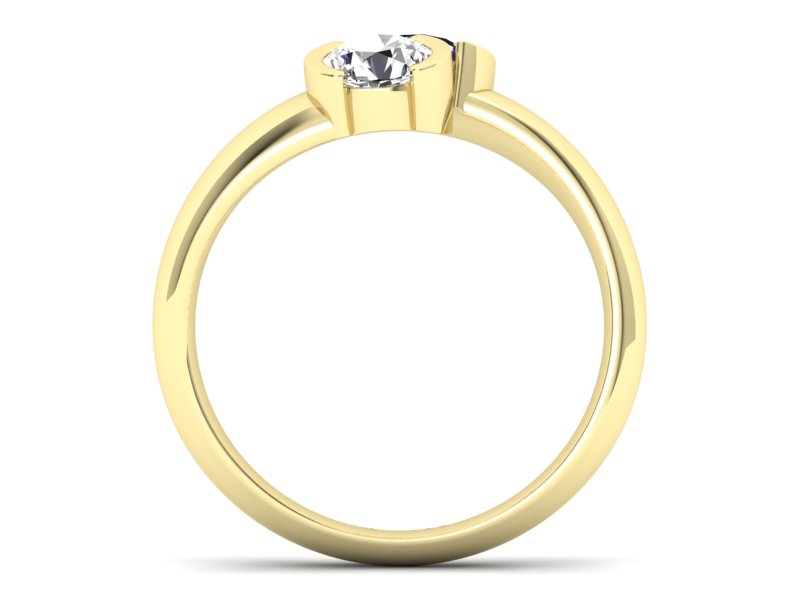 Złoty pierścionek szafir i brylant żółte złoto - p16266zszc - 2