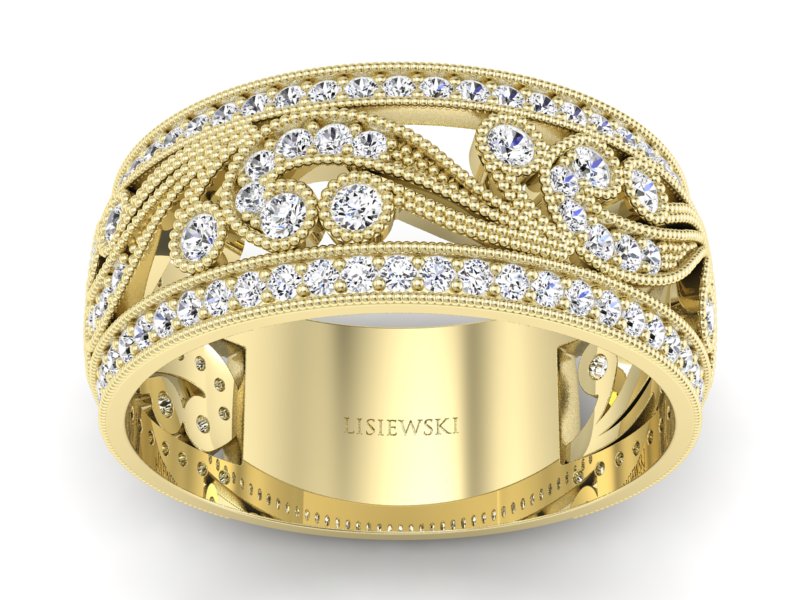 Obrączka z brylantami żółte złoto - p16269z - 1