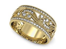 Obrączka z brylantami żółte złoto próba 585 - p16269z