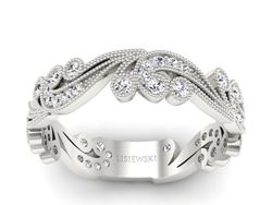 Obrączka ślubna z brylantami białe złoto 585 - p16271b