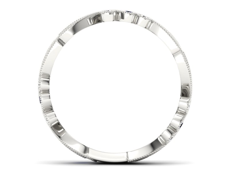 Obrączka białe złoto z szafirami z brylantami - p16271bsz - 2