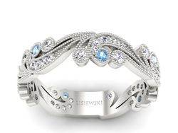 Obrączka z topazami i brylantami białe złoto - p16271btp