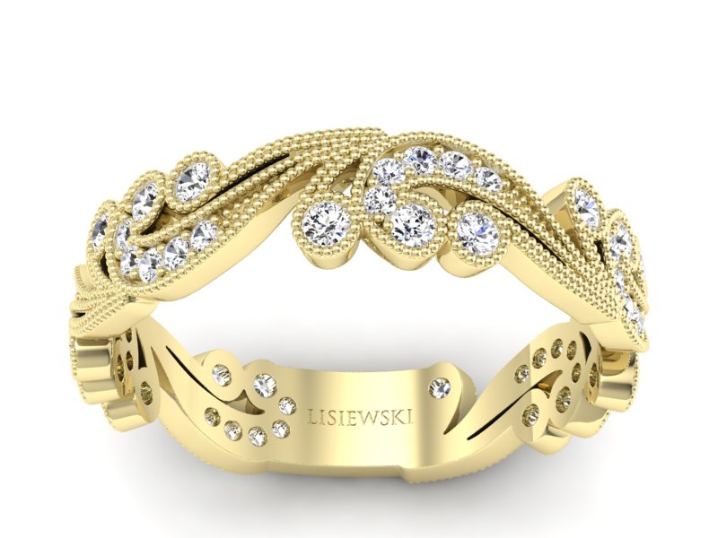 Obrączka ślubna z brylantami żółte złoto - p16271z - 1
