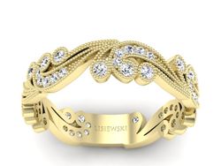 Obrączka ślubna z brylantami żółte złoto 585 - p16271z