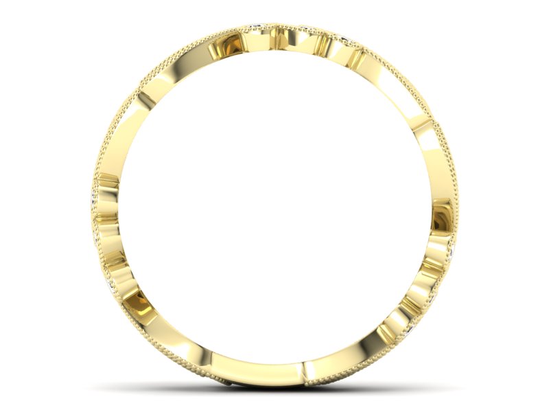 Obrączka ślubna z brylantami żółte złoto - p16271z - 2