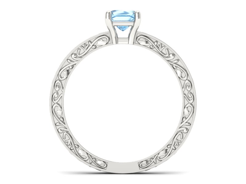 Złoty pierścionek z topazem białe złoto - p16275ba - 2