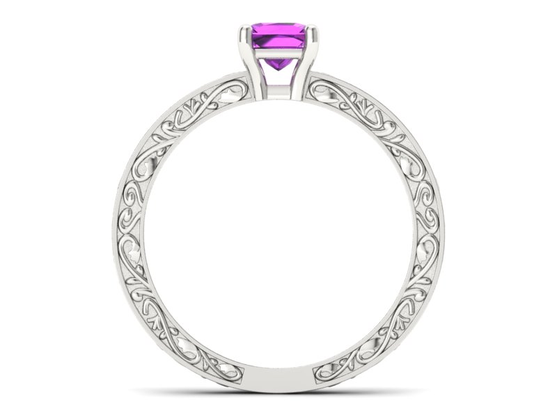 Złoty pierścionek z ametystem białe złoto - p16275bat - 2