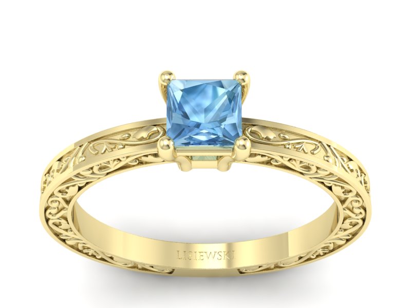 Złoty pierścionek z topazem żółte złoto - p16275za - 1