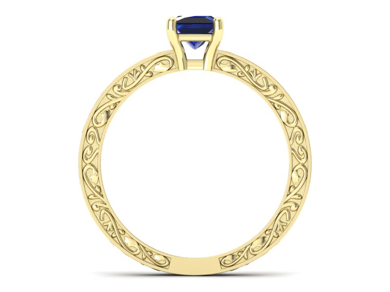 Złoty pierścionek z szafirem żółte złoto - p16275zsz - 2