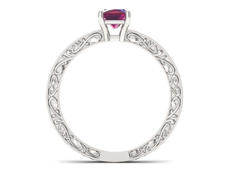 Złoty pierścionek z rubinem białe złoto - p16276br - 2