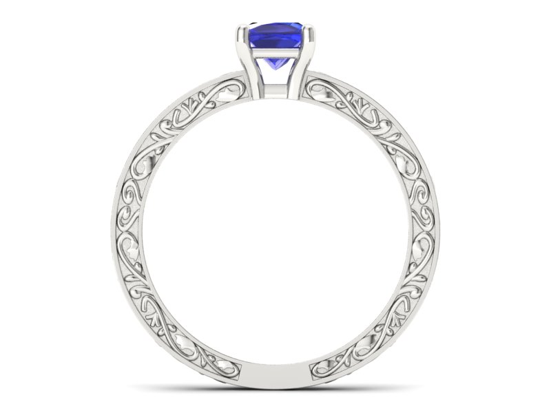 Złoty pierścionek z szafirem białe złoto - p16276bszc - 2