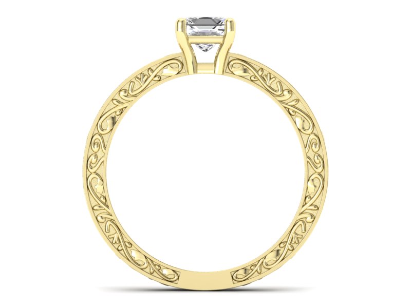 Złoty Pierścionek z diamentem żółte złoto 585 - p16276z