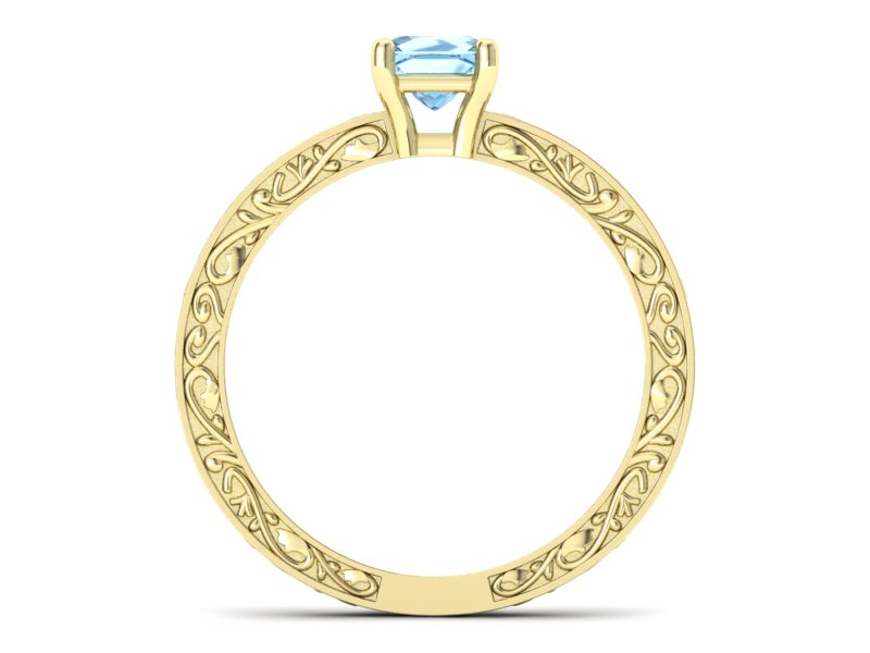 Złoty pierścionek z topazem żółte złoto - p16276za - 2