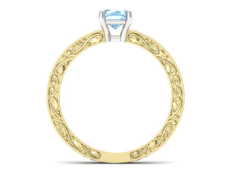 Pierścionek z topazem żółte białe złoto - p16276zba - 2