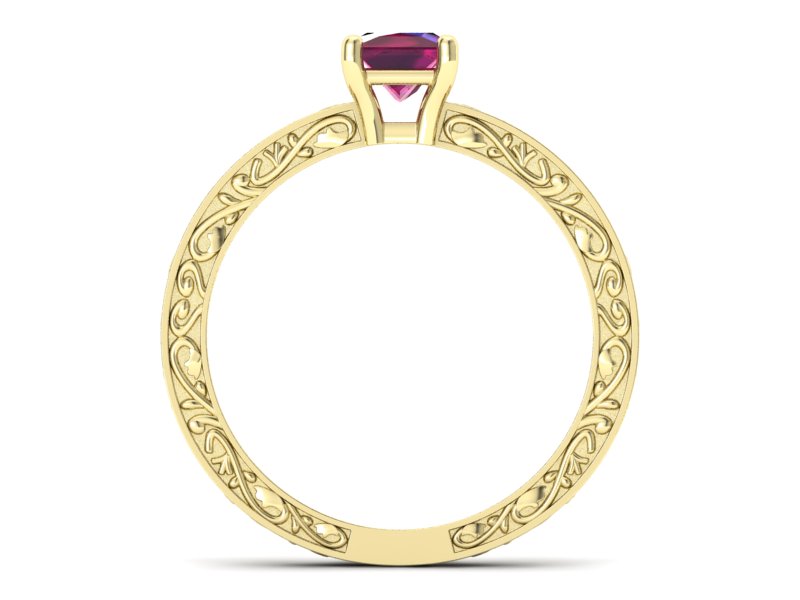 Złoty pierścionek z rubinem żółte złoto - p16276zr - 2