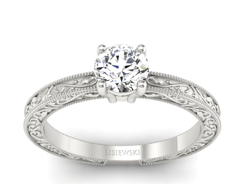 Złoty pierścionek z brylantem białe złoto - p16277b - 1