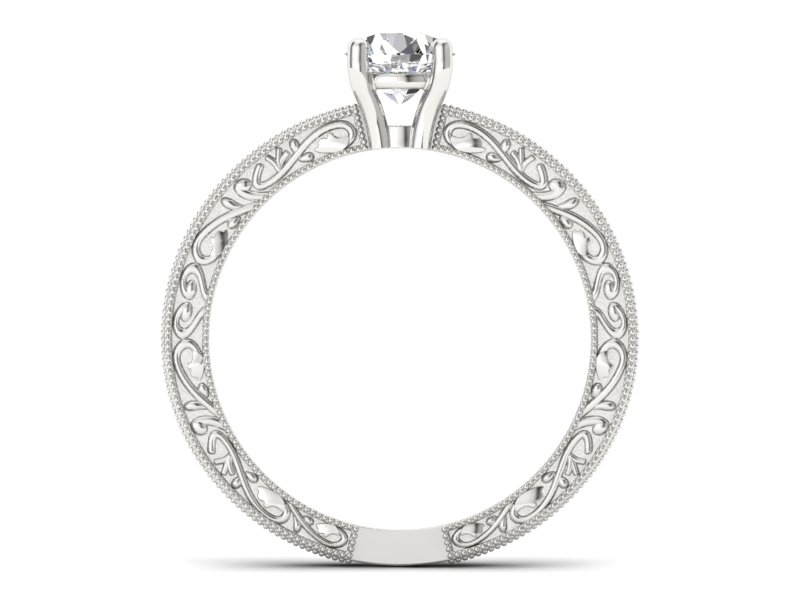 Złoty pierścionek z brylantem białe złoto - p16277b - 2