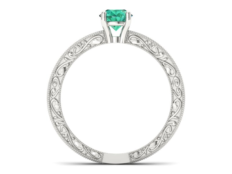 Czarujący złoty pierścionek ze szmaragdem - p16277bsm - 2