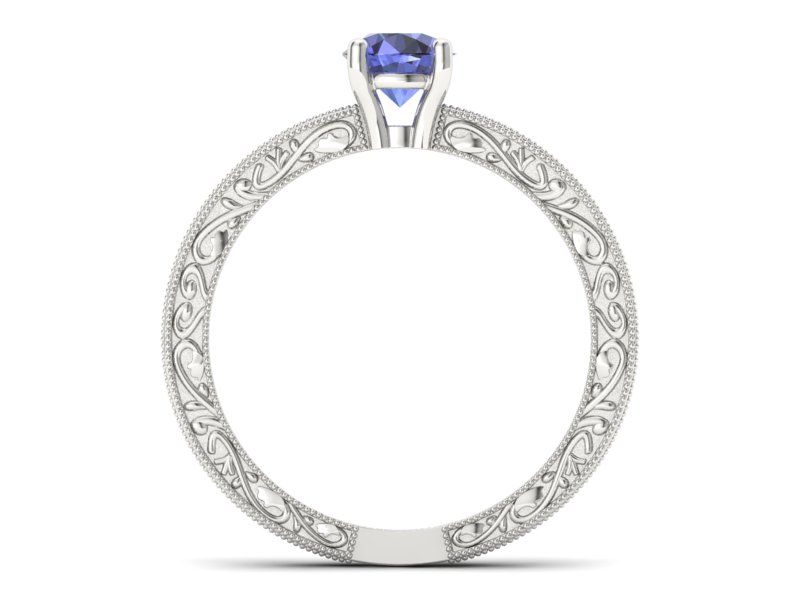 Złoty pierścionek z tanzanitem białe złoto - p16277bt - 2