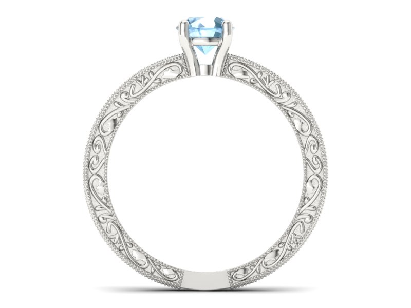 Złoty pierścionek z topazem białe złoto - p16277btp - 2