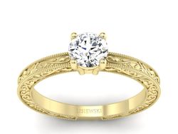 Złoty Pierścionek z brylantem żółte złoto 585 - p16277z