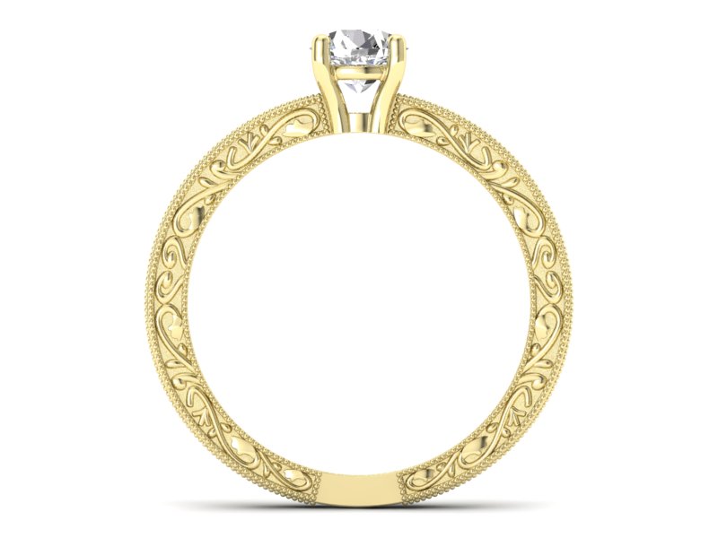 Złoty pierścionek z brylantem żółte złoto - p16277z - 2