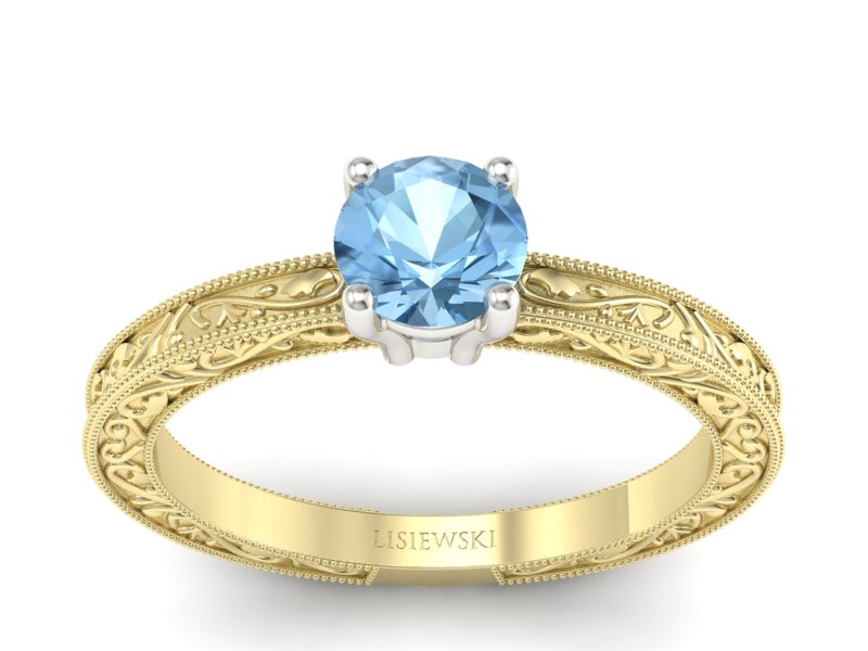 Pierścionek z topazem żółte białe złoto - p16277zbtp - 1