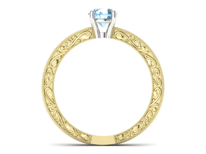 Pierścionek z topazem żółte białe złoto 585 - p16277zbtp