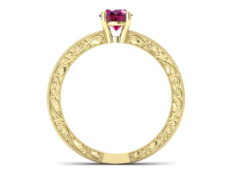 Złoty pierścionek z rubinem żółte złoto - p16277zr - 2