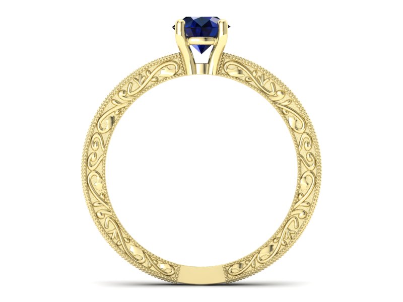 Złoty pierścionek z szafirem żółte złoto - p16277zsz - 2