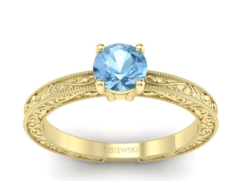 Złoty pierścionek z topazem żółte złoto - p16277ztp - 1