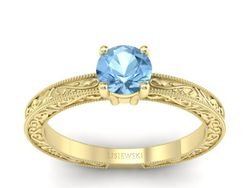Złoty Pierścionek z topazem żółte złoto 585 - p16277ztp