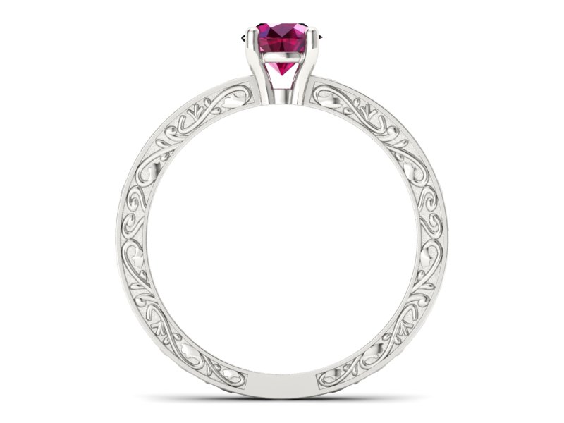 Złoty pierścionek z rubinem białe złoto - p16278br - 2