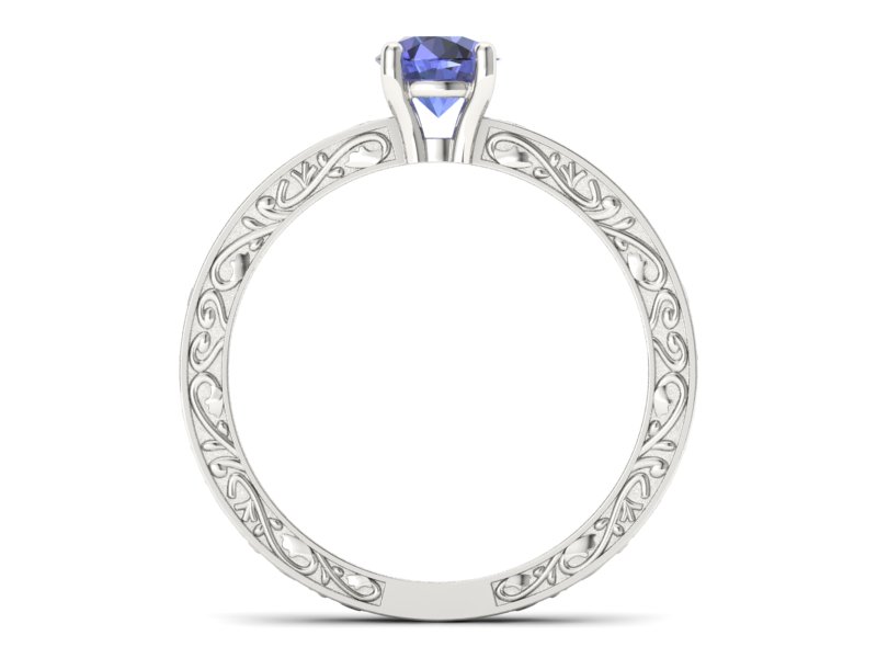 Złoty pierścionek z tanzanitem białe złoto - p16278bt - 2