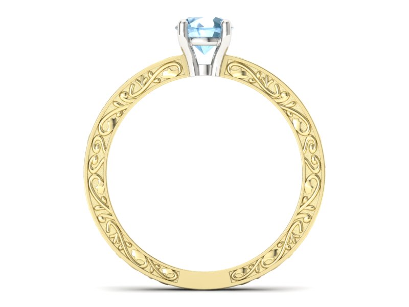 Pierścionek z topazem żółte białe złoto - p16278zbtp - 2