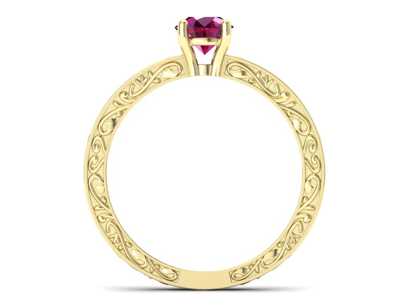 Złoty Pierścionek z rubinem żółte złoto próby 585 - p16278zr