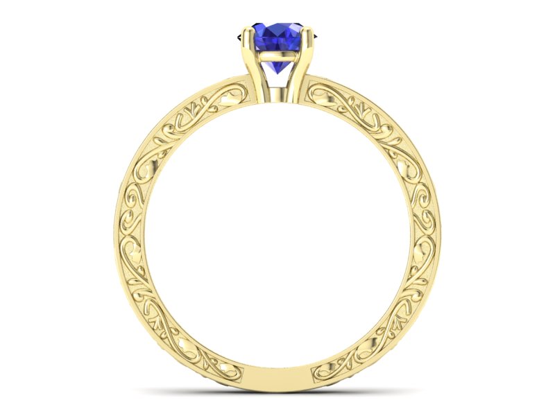 Złoty Pierścionek z szafirem żółte złoto szafir - p16278zszc