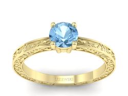 Złoty Pierścionek z topazem żółte złoto 585 - p16278ztp