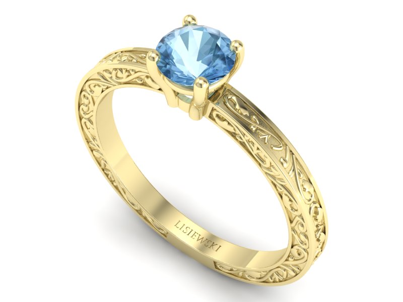 Złoty Pierścionek z topazem żółte złoto 585 - p16278ztp