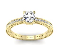 Złoty pierścionek ze złota z diamentami - p16279z