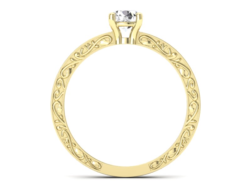 Złoty pierścionek ze złota z diamentami - p16279z - 2