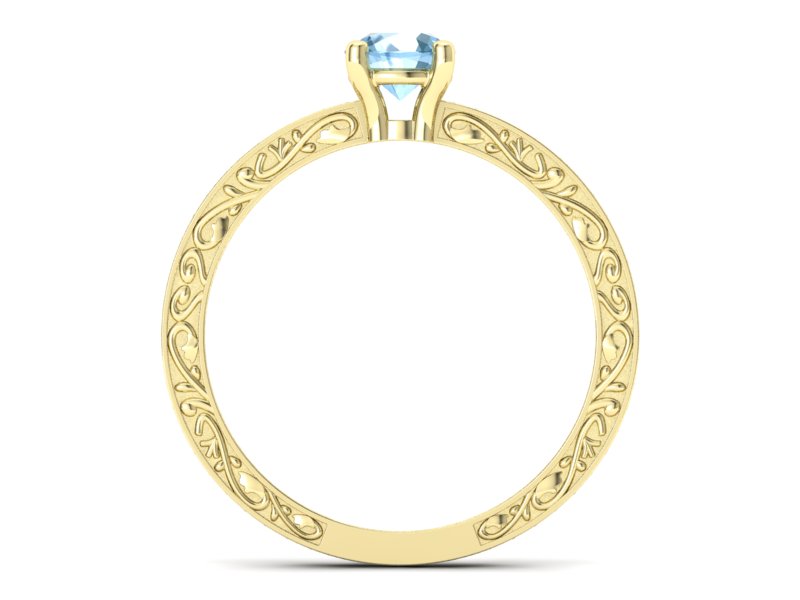 Złoty pierścionek z topazem i brylantami - p16279za - 2